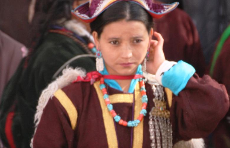Ladakhi Woman with traditional dress,Ladakh-India.Pic.Dorjey Daya